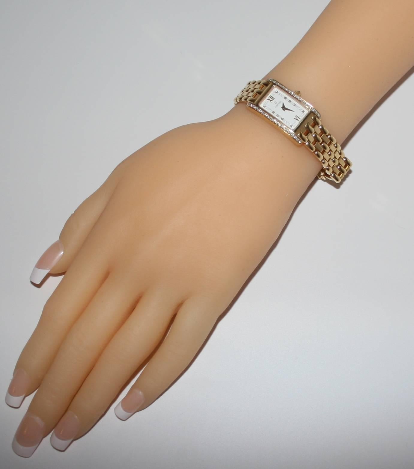 concord ladies gold watch with diamonds