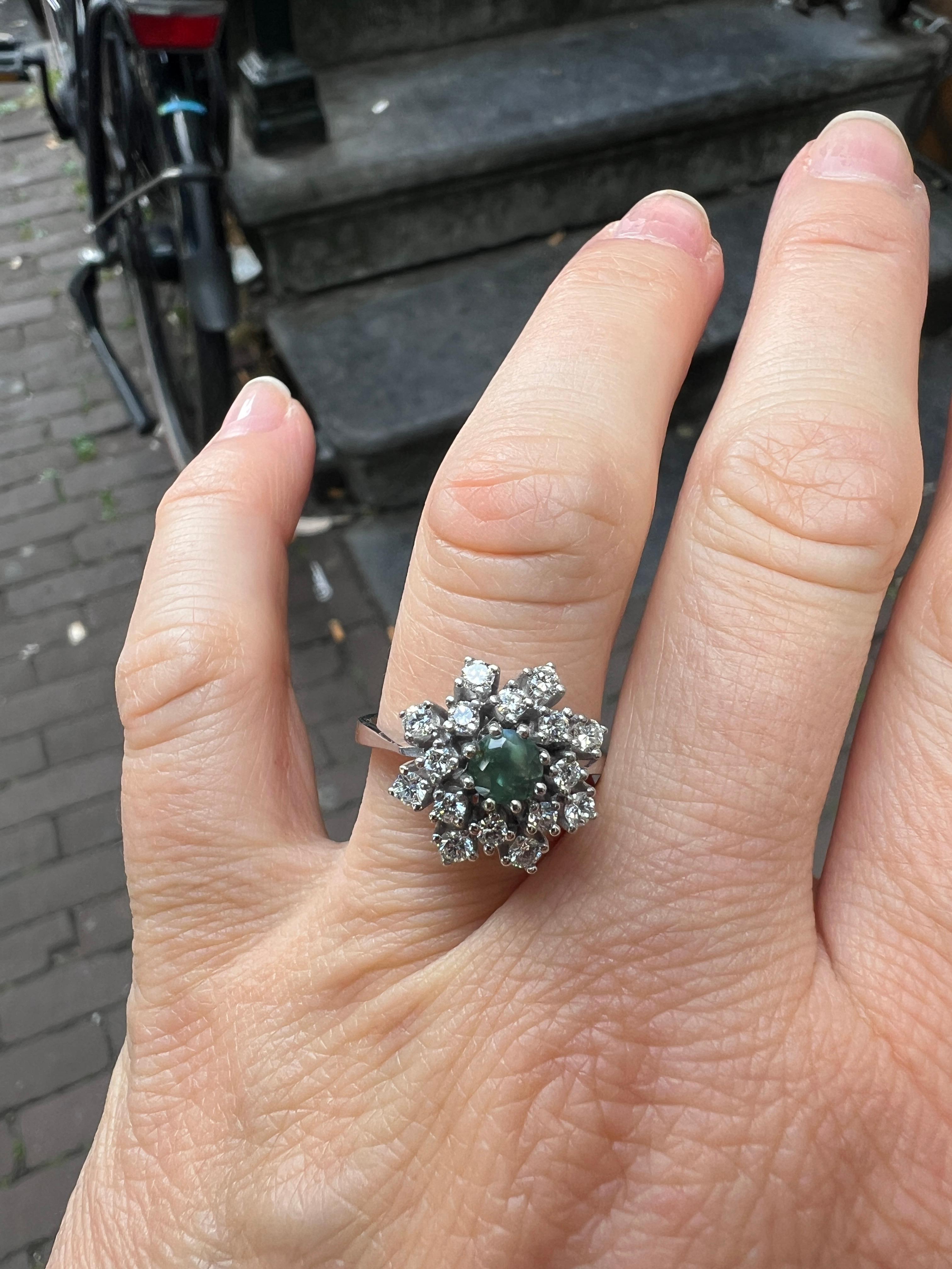 Natürlicher 0,60 ct Alexandrit & Diamant Weißgoldring im Angebot 4