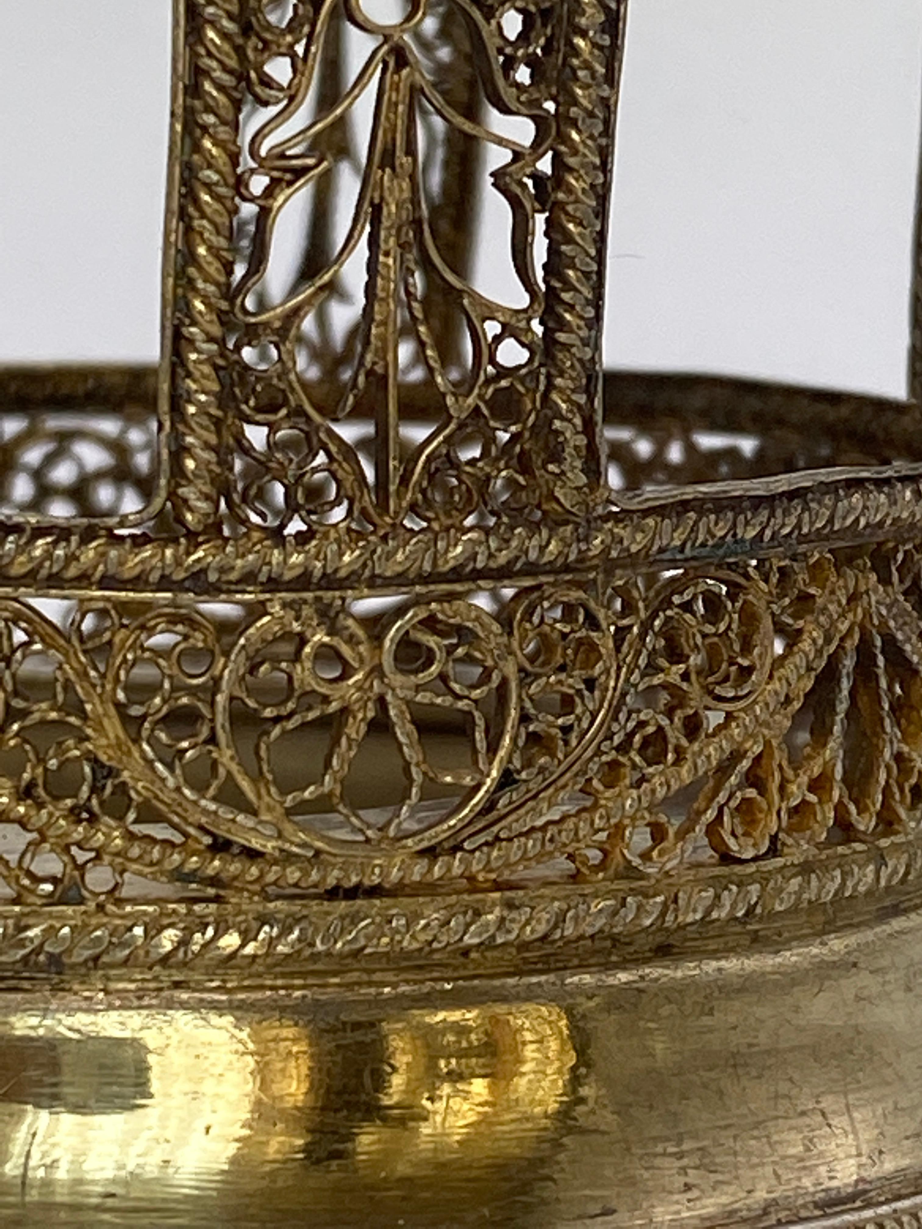 Porta tazze da tè in argento dorato 875 dell'URSS/Russia/oggetto da collezione del 1930-1940 in vendita 4