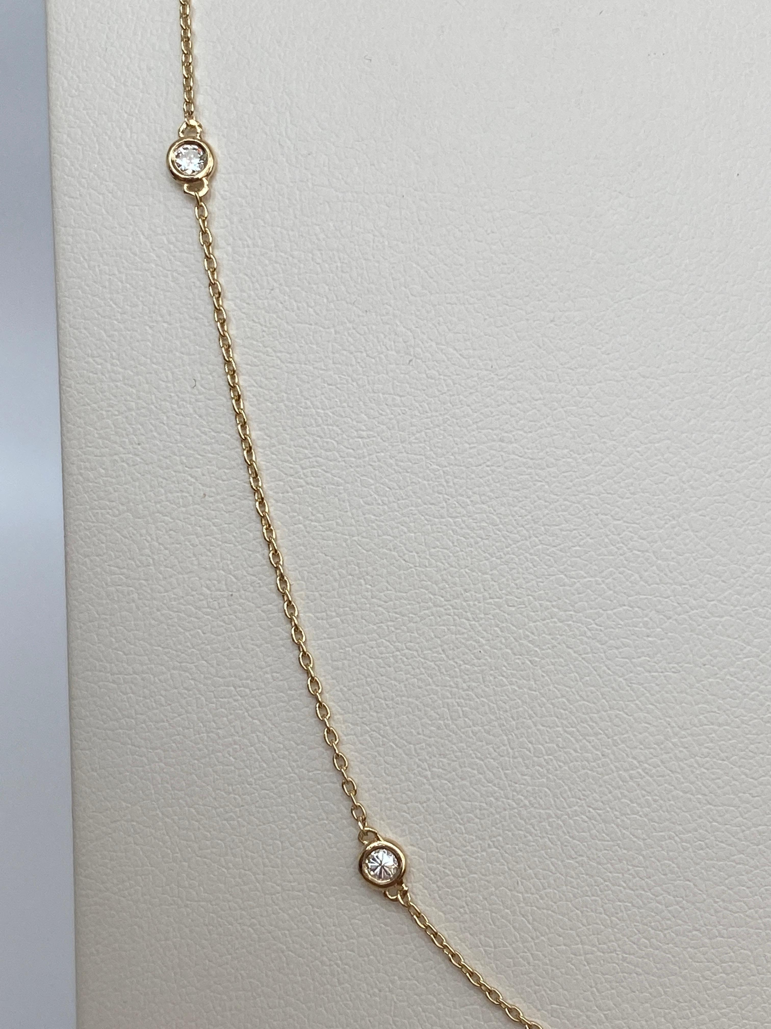 Collana in oro giallo 18 carati con diamanti da 0,40 carati in vendita 1