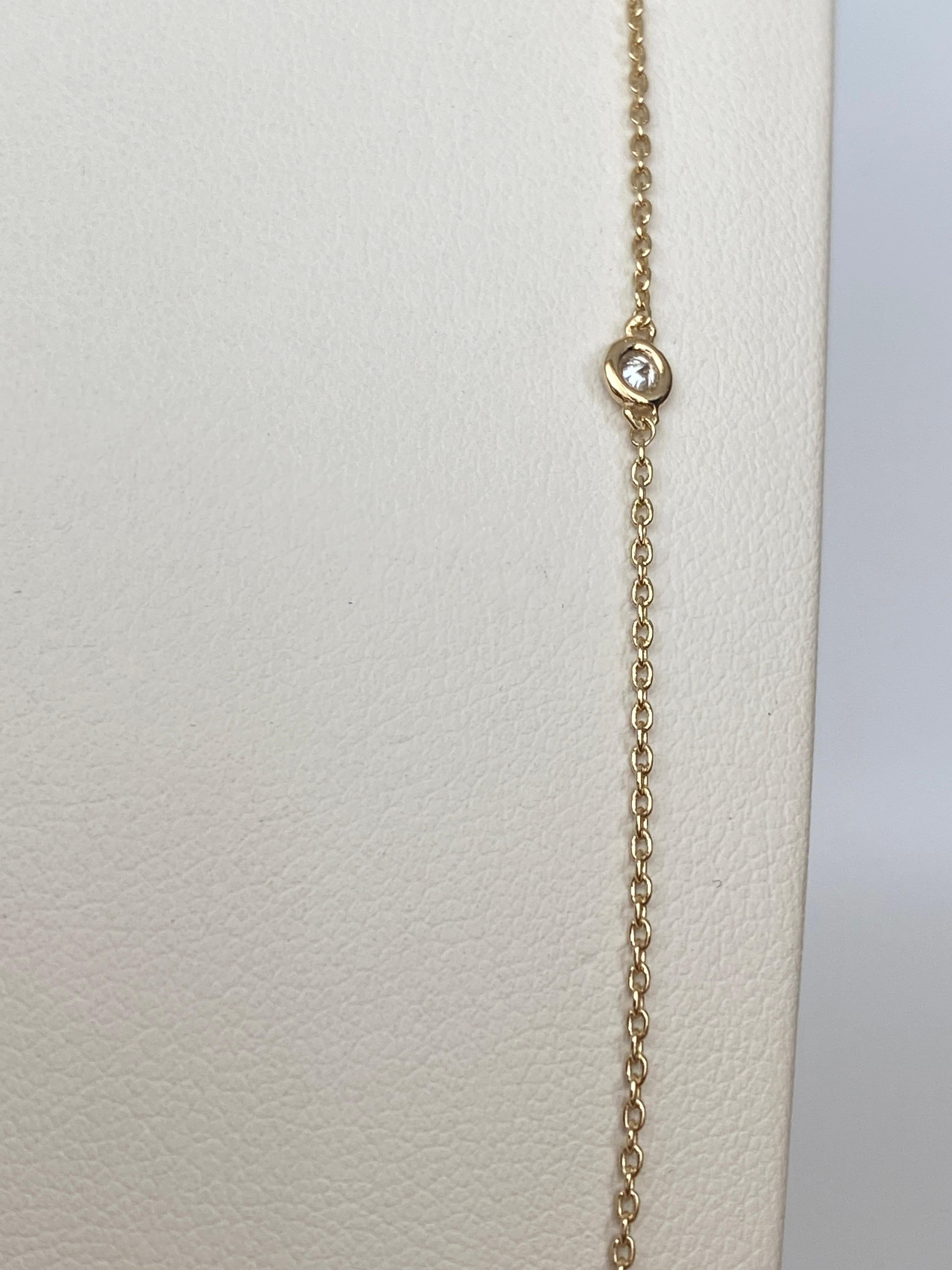 Collana in oro giallo 18 carati con diamanti da 0,40 carati in vendita 2