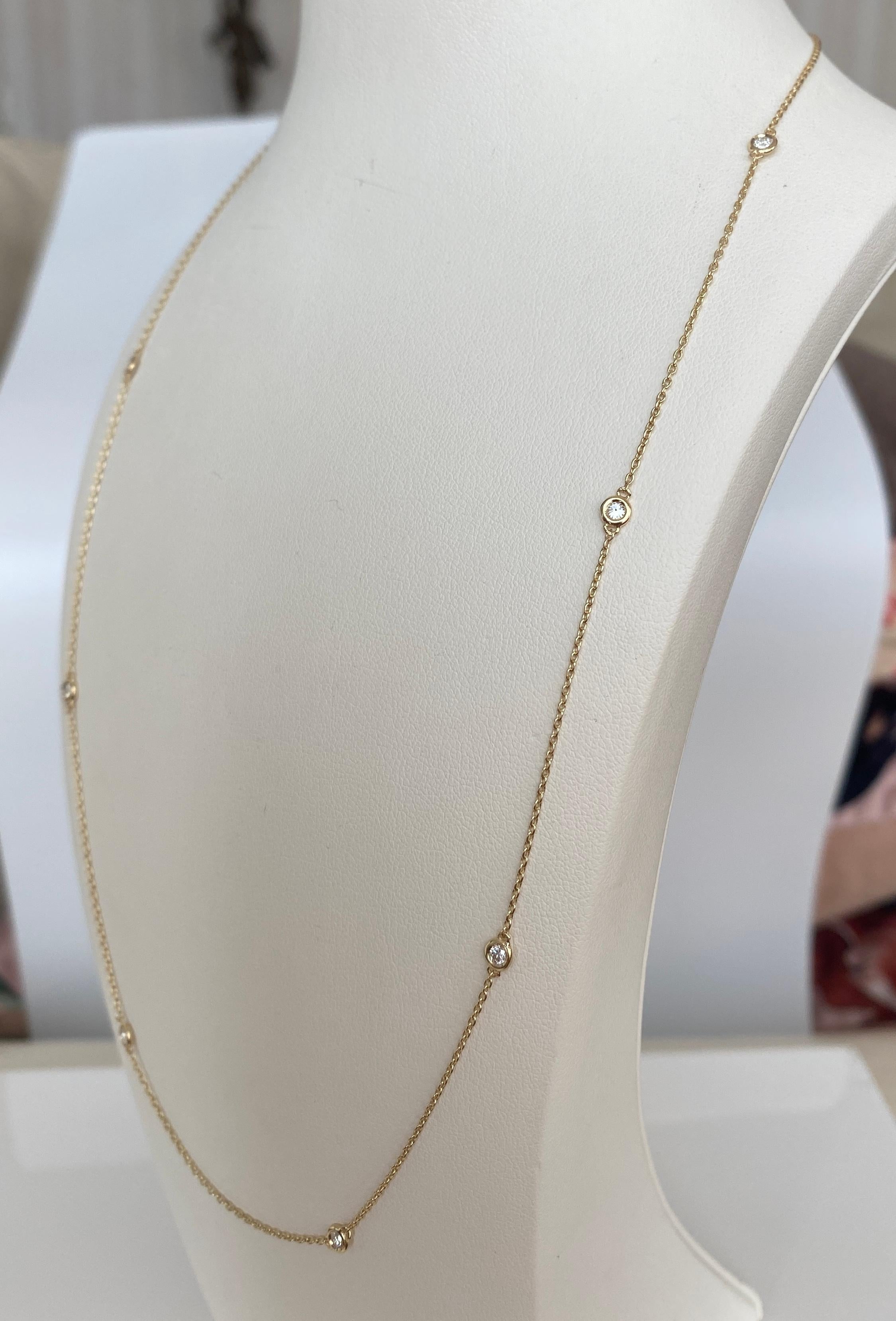 Collana in oro giallo 18 carati con diamanti da 0,40 carati In condizioni Nuovo in vendita a AMSTERDAM, NL