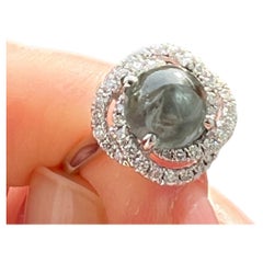 ALGT certificato Nature 3.32 Carati  Alessandrite e  Diamante  Oro bianco  Anello