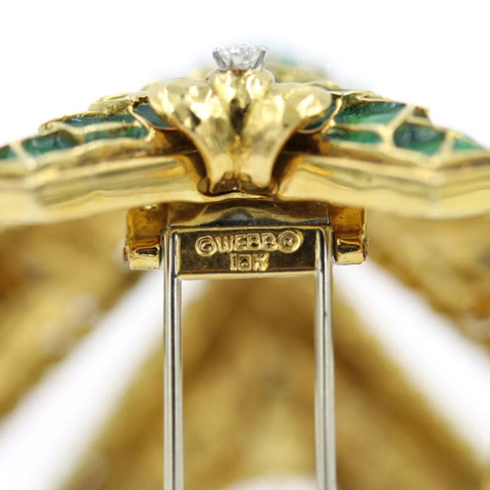 1960s David Webb Enamel Diamond Gold Pendant Pin In Excellent Condition In Boca Raton, FL
