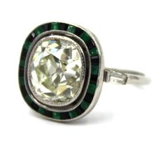 4.25 carat Cushion Cut Diamond Gemstone Platinum Ring