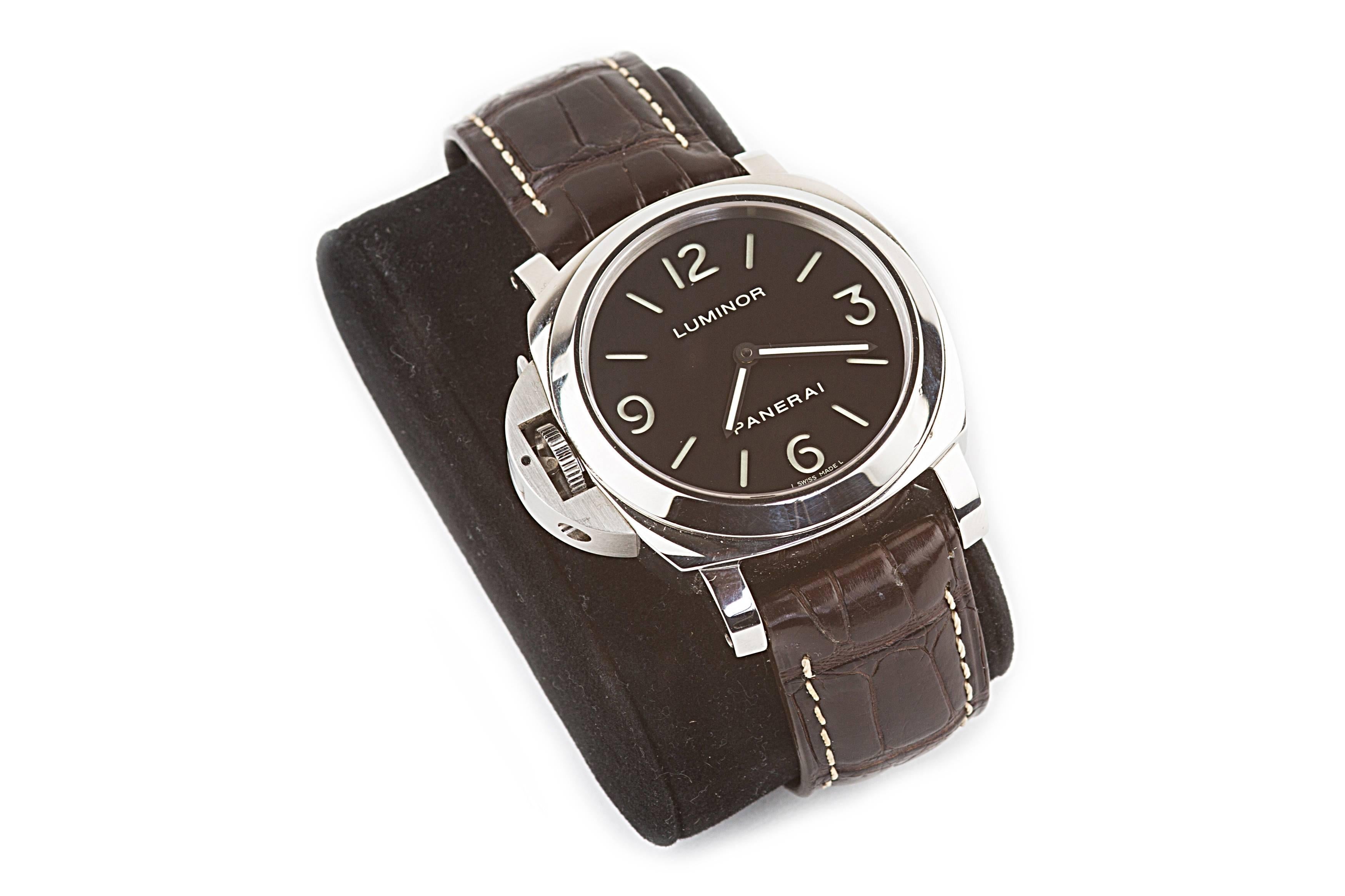 Modern Panerai Luminor Stainless Steel Lefty Wristwatch Ref PAM 219 