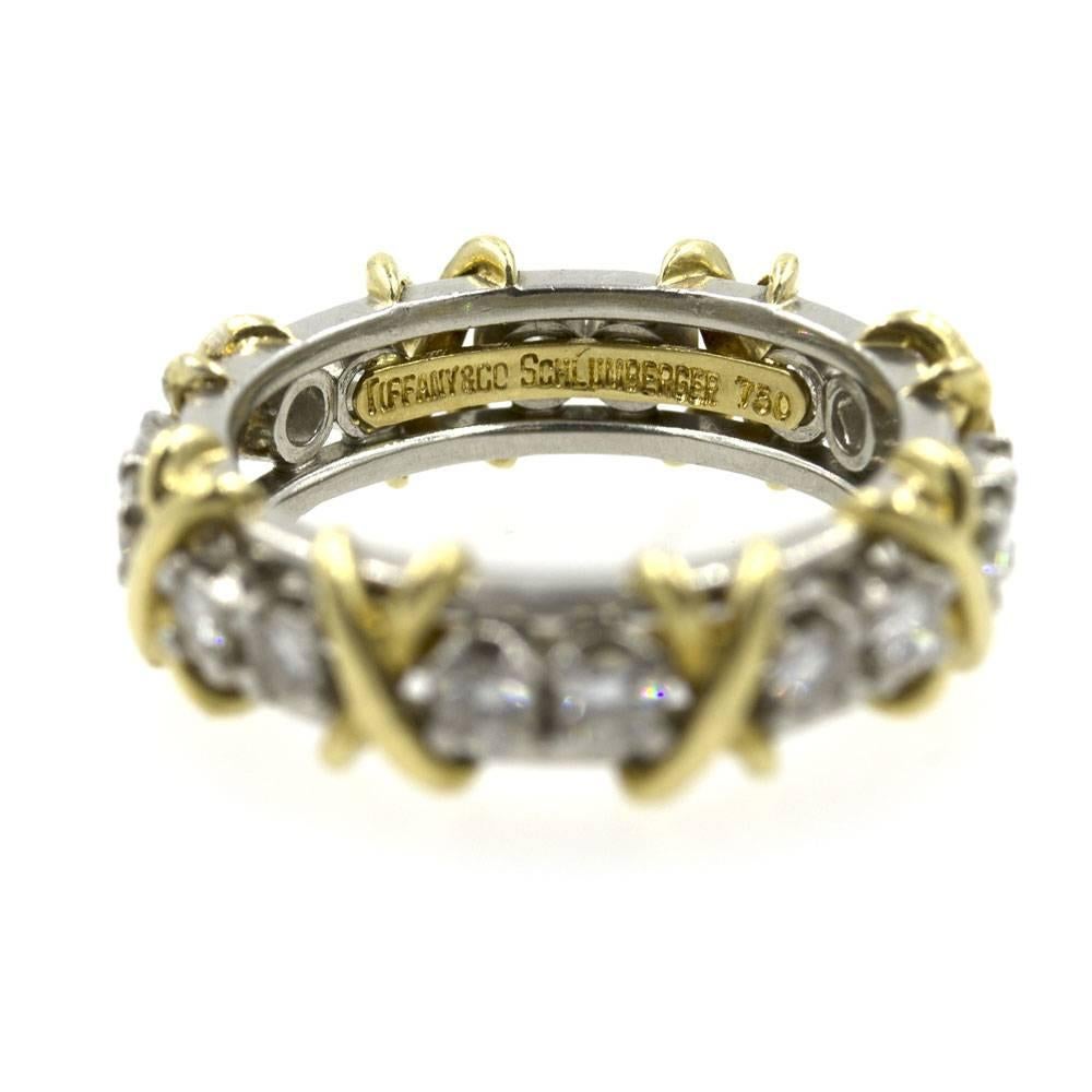 Modern Tiffany & Company Schlumberger Sixteen Diamond 'X' Eternity Band 