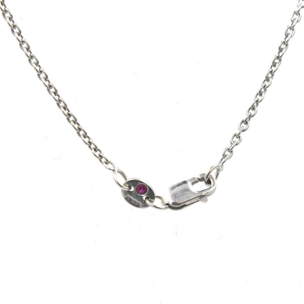 Women's Roberto Coin Diamond 18 Karat White Gold Open Heart Pendant Necklace 