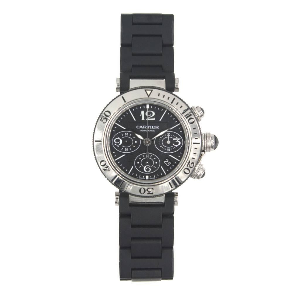 Cartier Stainless Steel Pasha Seatimer Automatic Wristwatch Ref W31088US