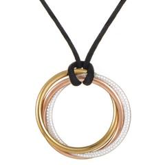 Cartier Trinity Large Diamond Tri-Color Gold Pendant Necklace