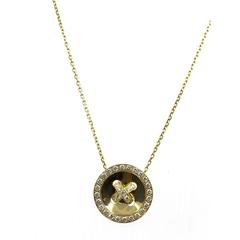 Van Cleef & Arpels Diamond Gold Button Pendant Necklace 