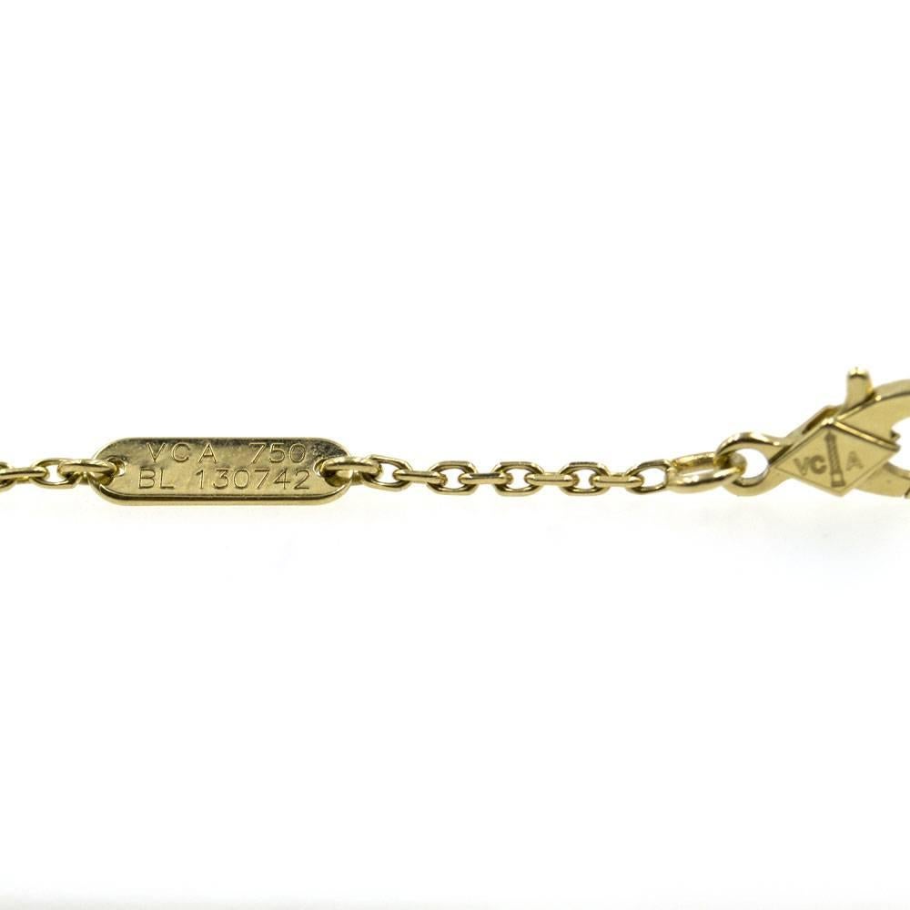 Van Cleef & Arpels Diamond Gold Button Pendant Necklace  In Excellent Condition In Boca Raton, FL