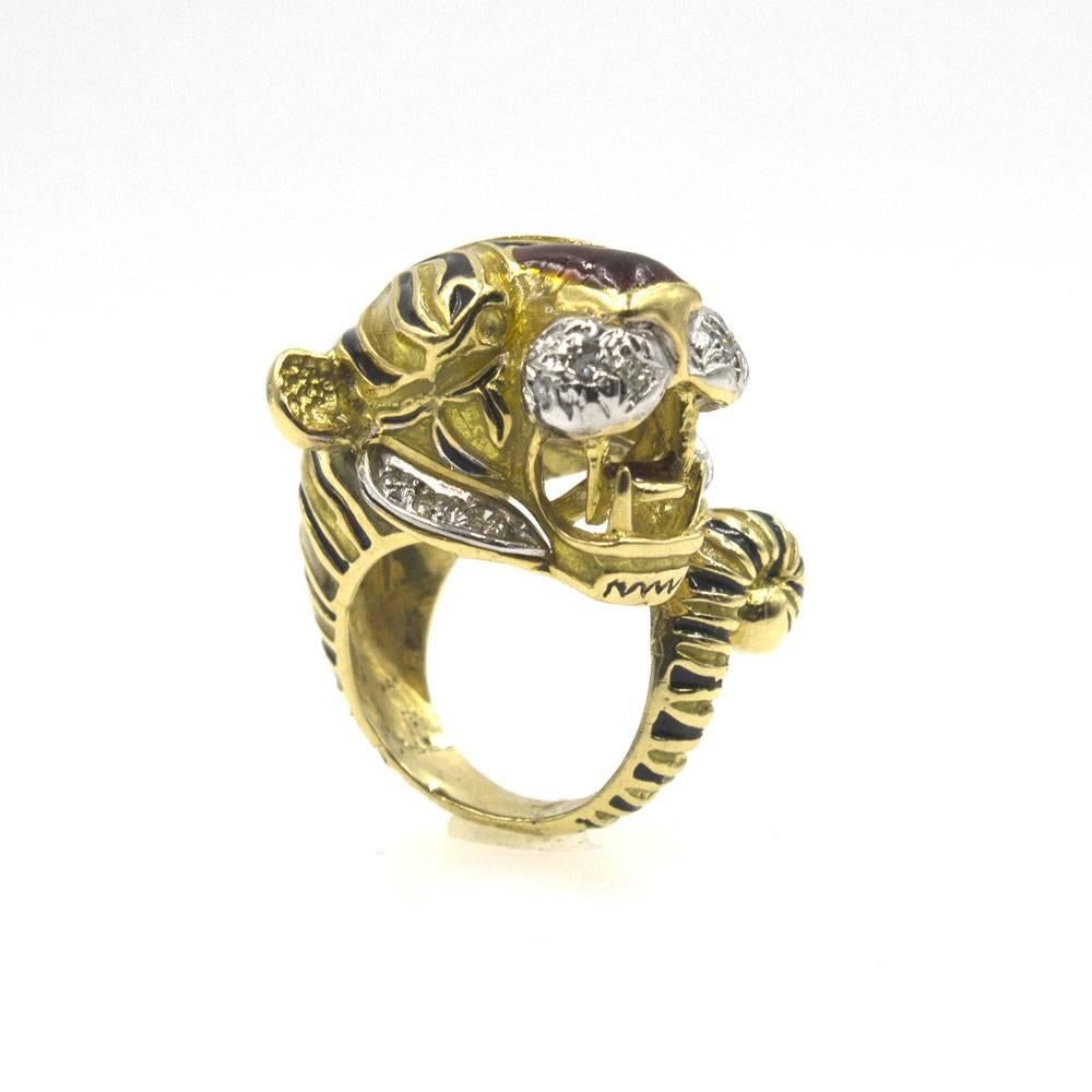 tiger diamond ring