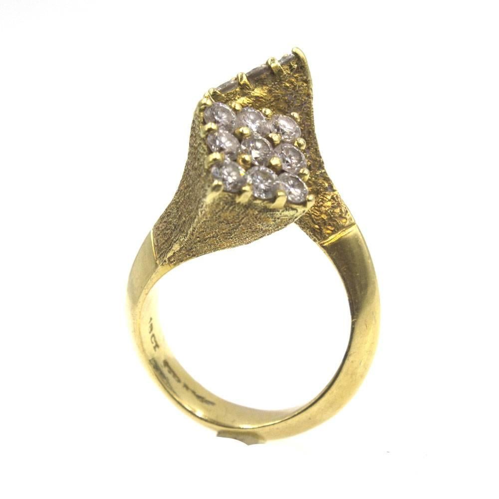 GRAFF Vintage Diamond 18 Karat Yellow Gold  Crossover Fashion Ring 1
