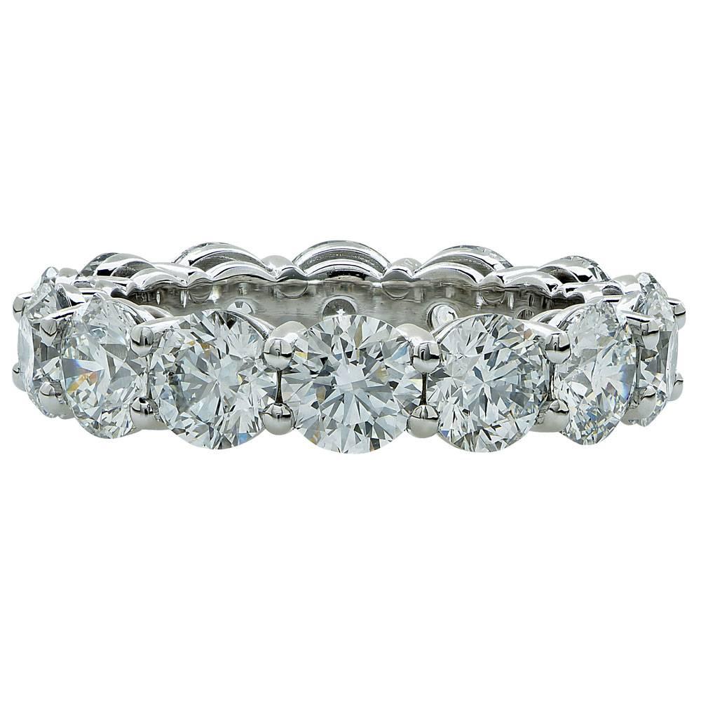 14 Diamond Platinum Eternity Band Ring All GIA Certified