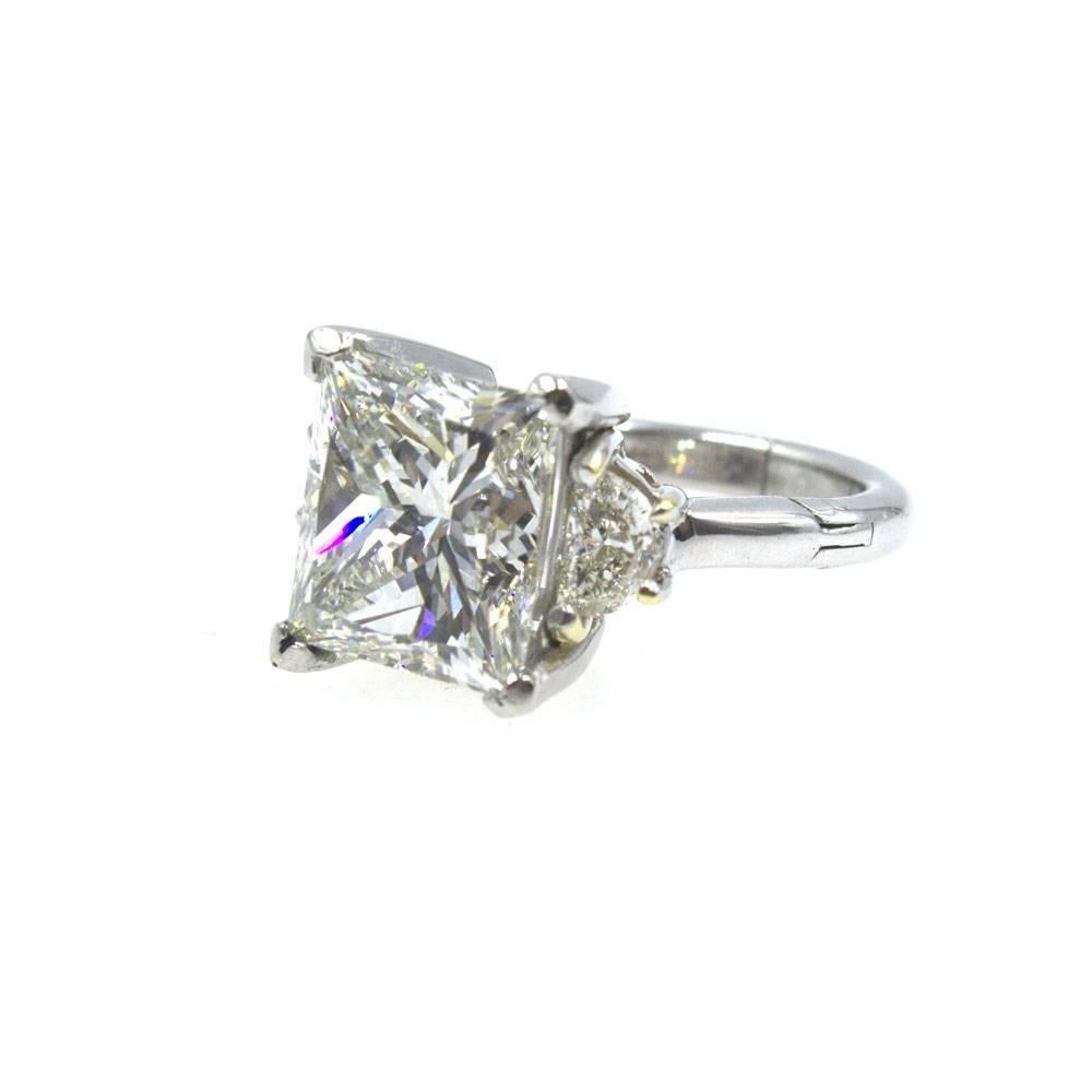 6.22-Carat Princess Cut Diamond Platinum Engagement Ring  GIA Certified In Excellent Condition In Boca Raton, FL