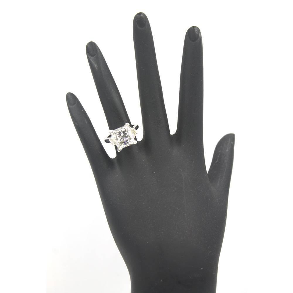 Modern 6.22-Carat Princess Cut Diamond Platinum Engagement Ring  GIA Certified