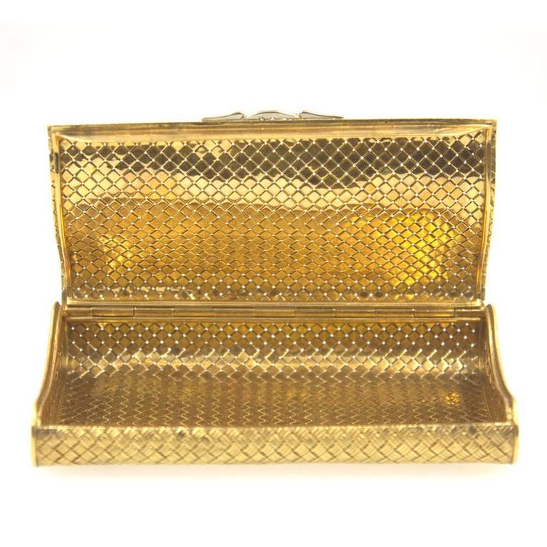1960s Diamond Basketweave Yellow Gold Cigarette Case at 1stDibs gold