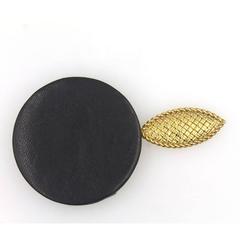 Van Cleef & Arpels Yellow Gold Mirror and Leather Case, 1950s