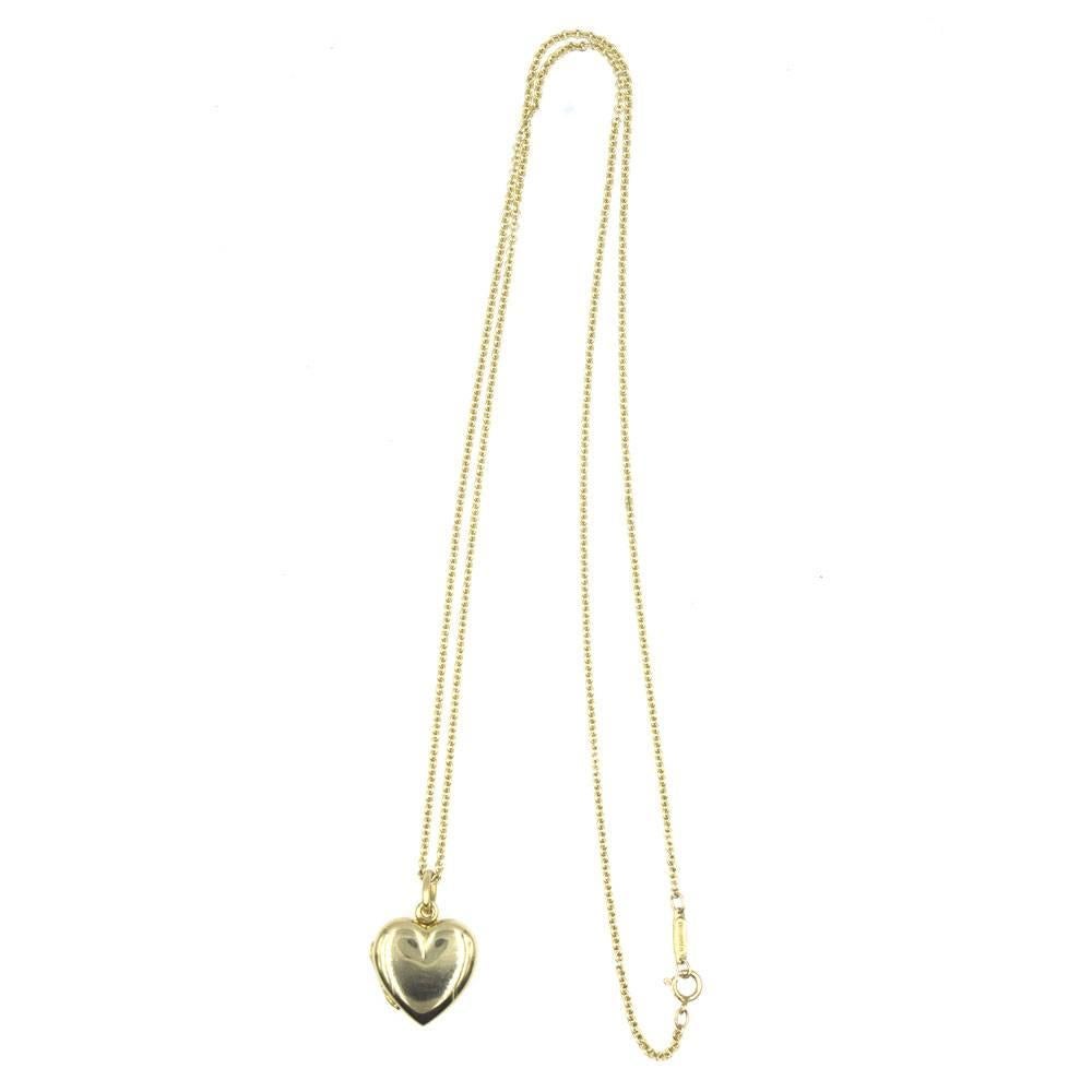 Modern Tiffany & Co. Yellow Gold Heart Locket