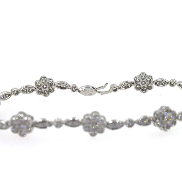 Tiffany and Co. Diamond Platinum Floral Bracelet at 1stDibs
