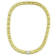 Roberto Coin Appassionata Diamond Clasp Yellow Gold Necklace