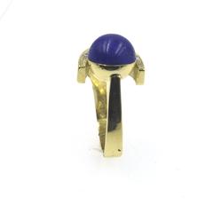 1970s Lapis Diamond Yellow Gold Fashion Ring