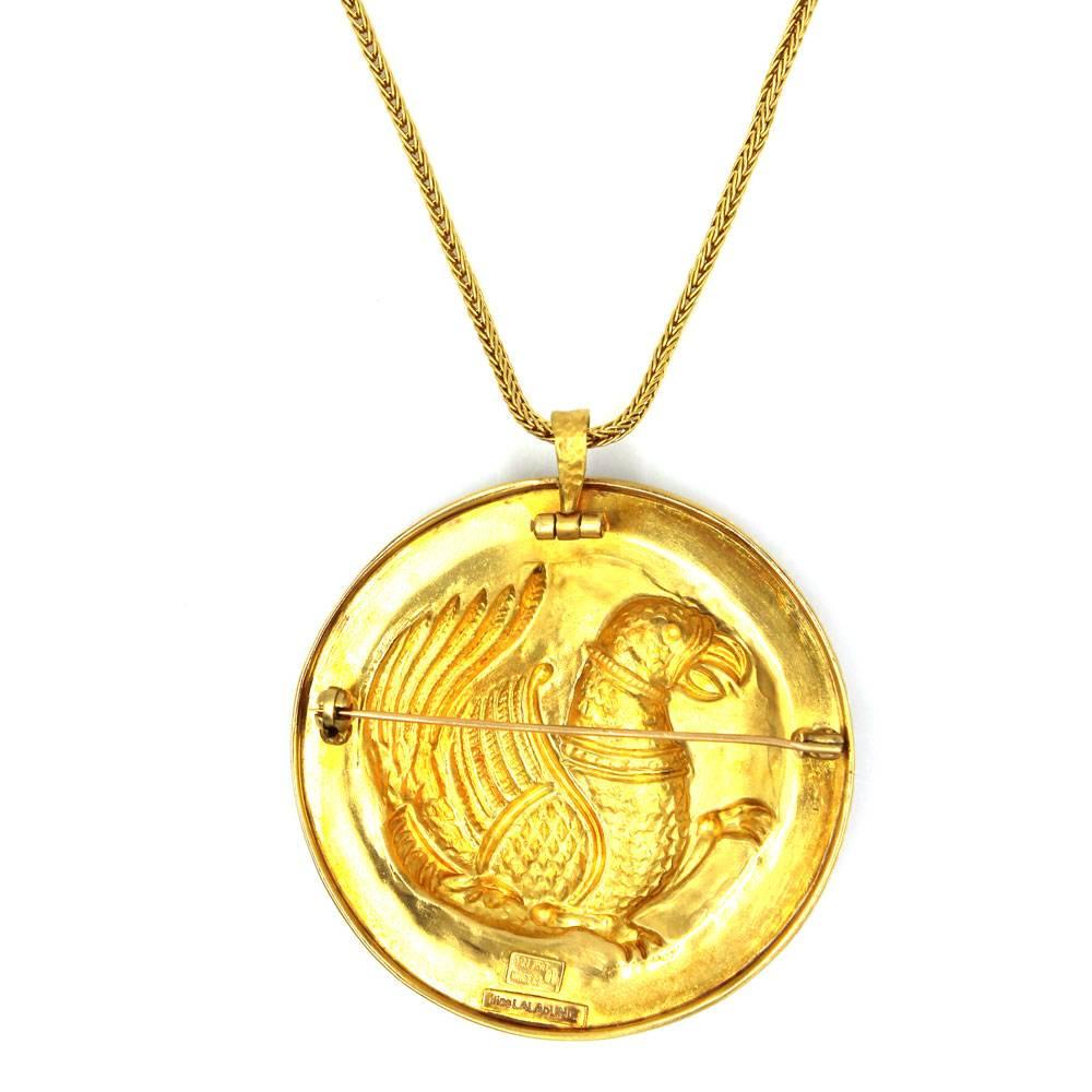 Women's Ilias Lalaounis Turquoise Pearl Yellow Gold Pendant Necklace