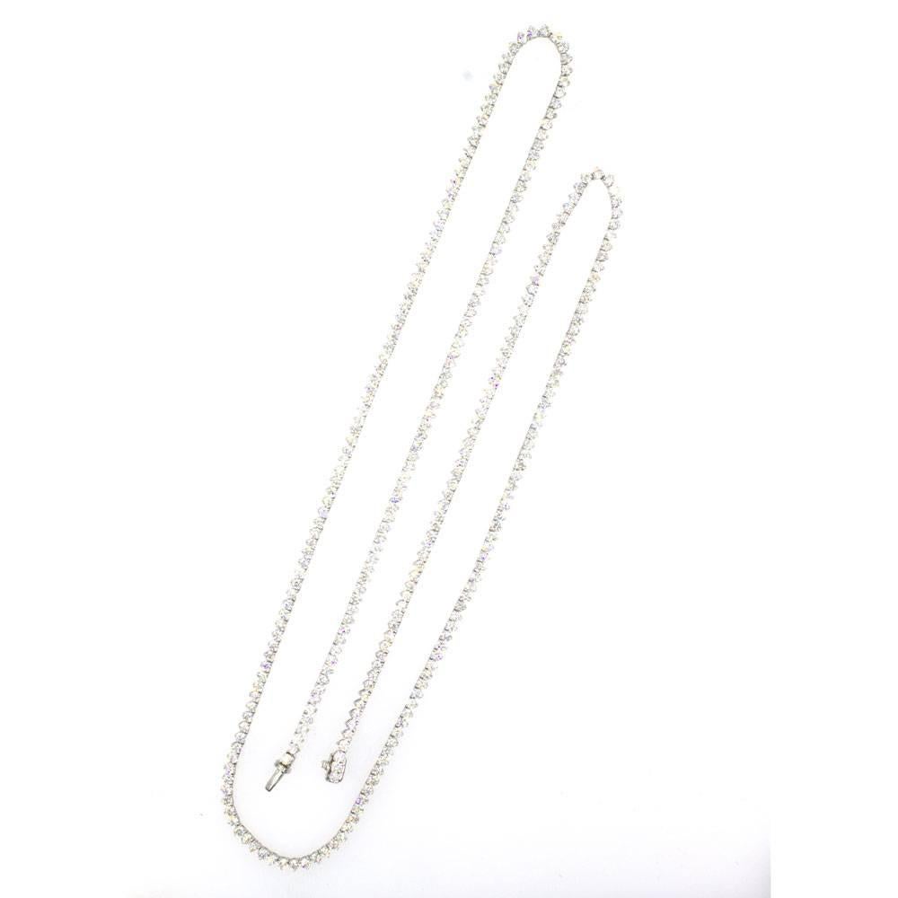 Modern Diamond Line Necklace 20 Carat Total Weight