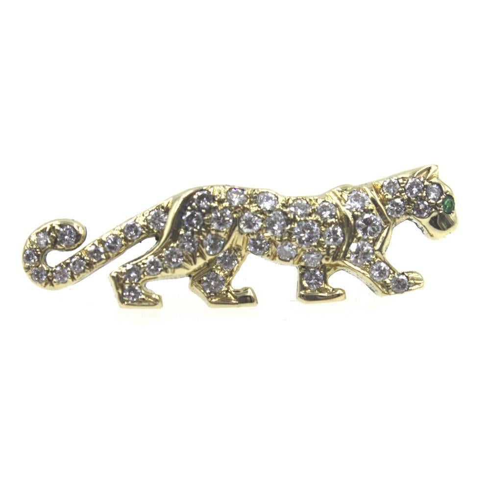 Diamond Panther Two-Tone Gold Link Choker Necklace 1
