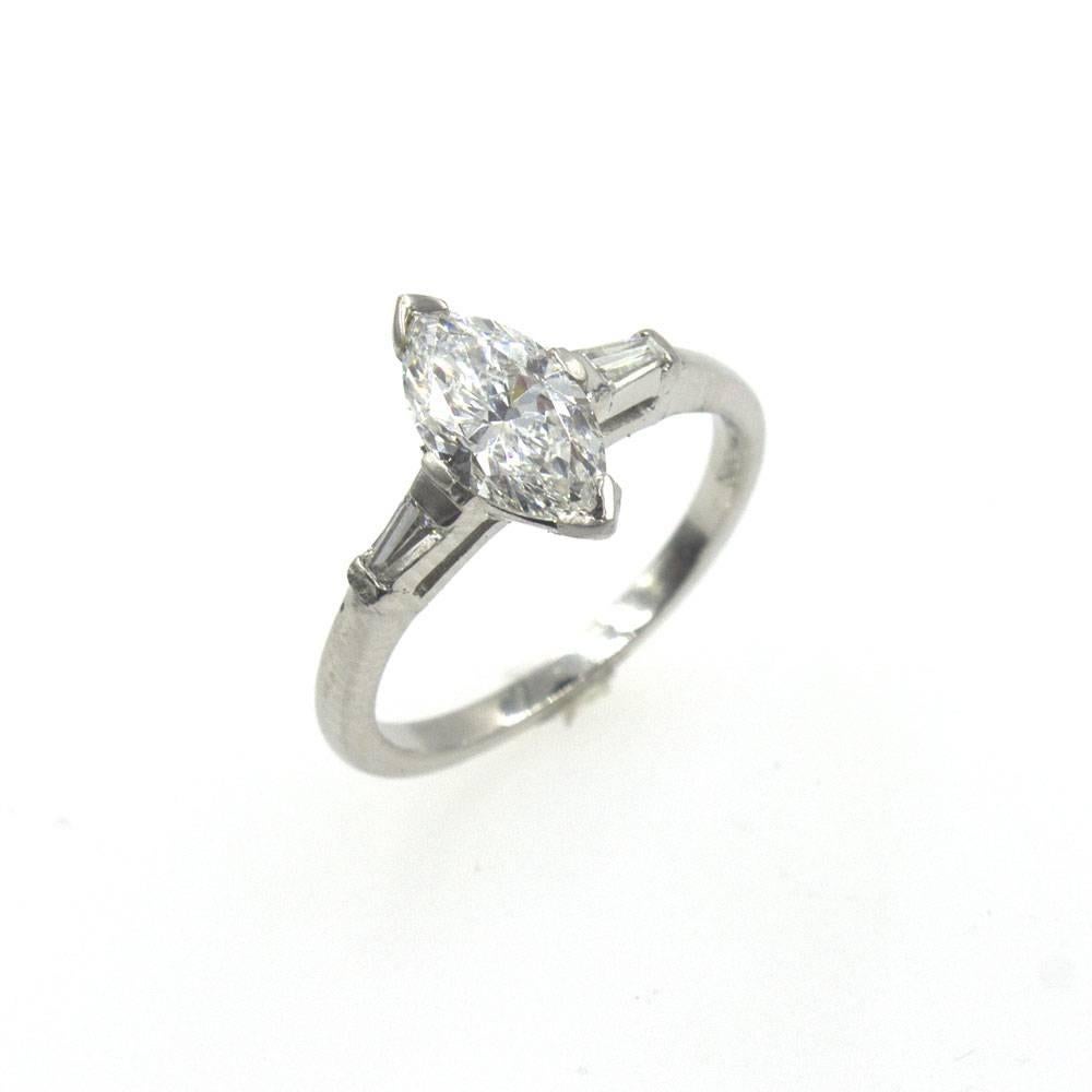 Marquise Cut Marquise Diamond Platinum Engagement Ring GIA Certified
