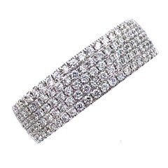 Tiffany & Co. Metro Diamond 5-Row 18 Karat White Gold Band Ring