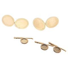 Tiffany & Company 14 Karat Yellow Gold Vintage Tuxedo Set With Box