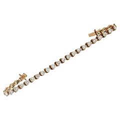 Pulsera tipo «tenis» de oro amarillo de 18 quilates con diamantes de talla brillante redonda de 6,40 CTW