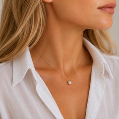 Tiffany & Company Elsa Peretti Diamond Solitaire 18KYG Pendant Necklace