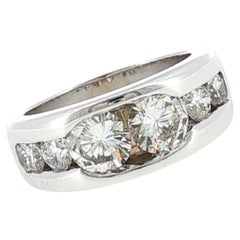 14 Karat White Gold Channel Set Diamond Wedding Anniversary Band Ring