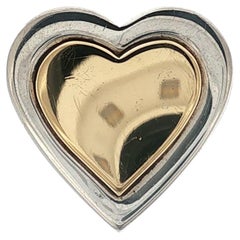 Tiffany & Company 18K Yellow Gold Sterling Silver Vintage Heart Brooch Pin