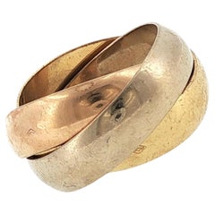 Cartier Trinity 18K Tri-Color Gold Rolling Ring Size 52 (US 6) Vintage 1990