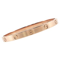 Cartier LOVE 18 Karat Rose Bangle Bracelet Size 19 B&P's