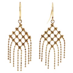 Tiffany & Co. 18 Karat Yellow Gold Bead Fringe Drop Dangle Earrings