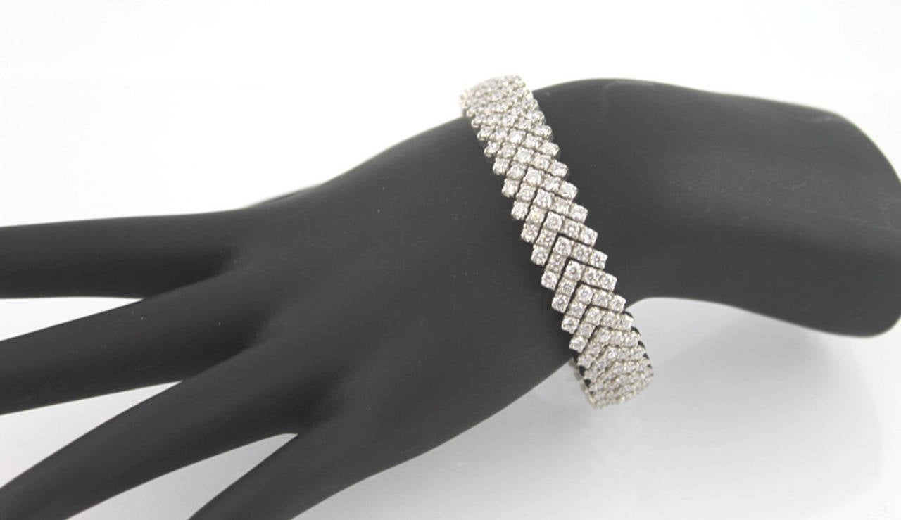 Women's 20 Carat Diamond Gold Multi Row Bracelet