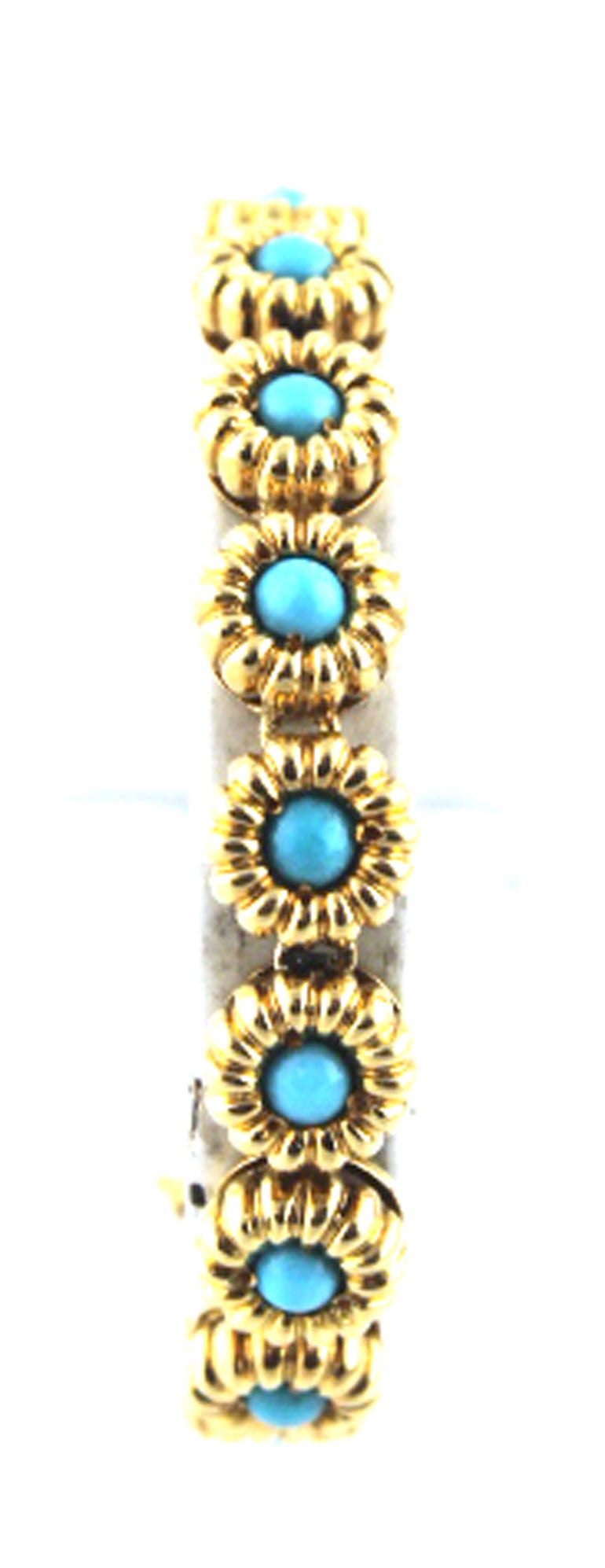 1960s Tiffany & Co. Turquoise Gold Link Bracelet In Excellent Condition In Boca Raton, FL