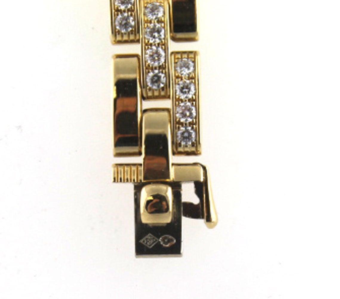 Modern Cartier Maillon Panthere Diamond Gold Link Bracelet