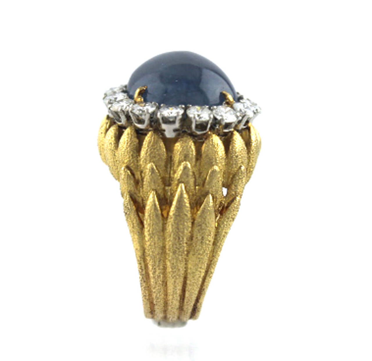 Women's or Men's David Webb Star Sapphire Diamond Gold Ring