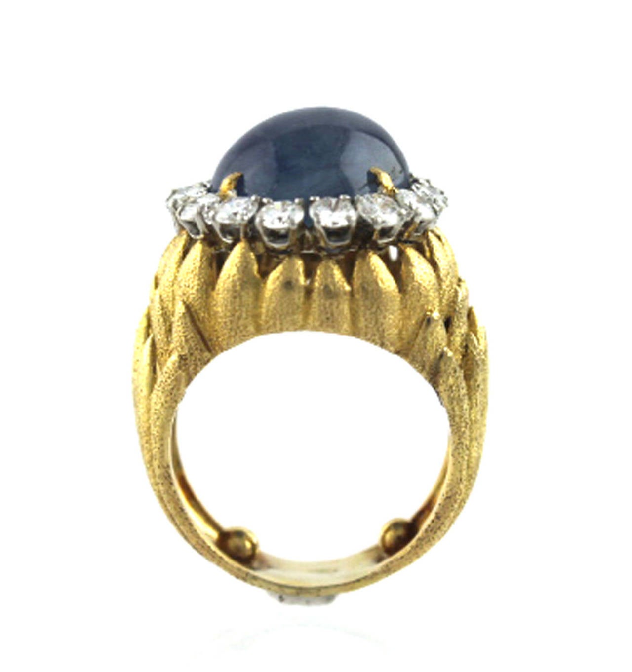 David Webb Star Sapphire Diamond Gold Ring 1