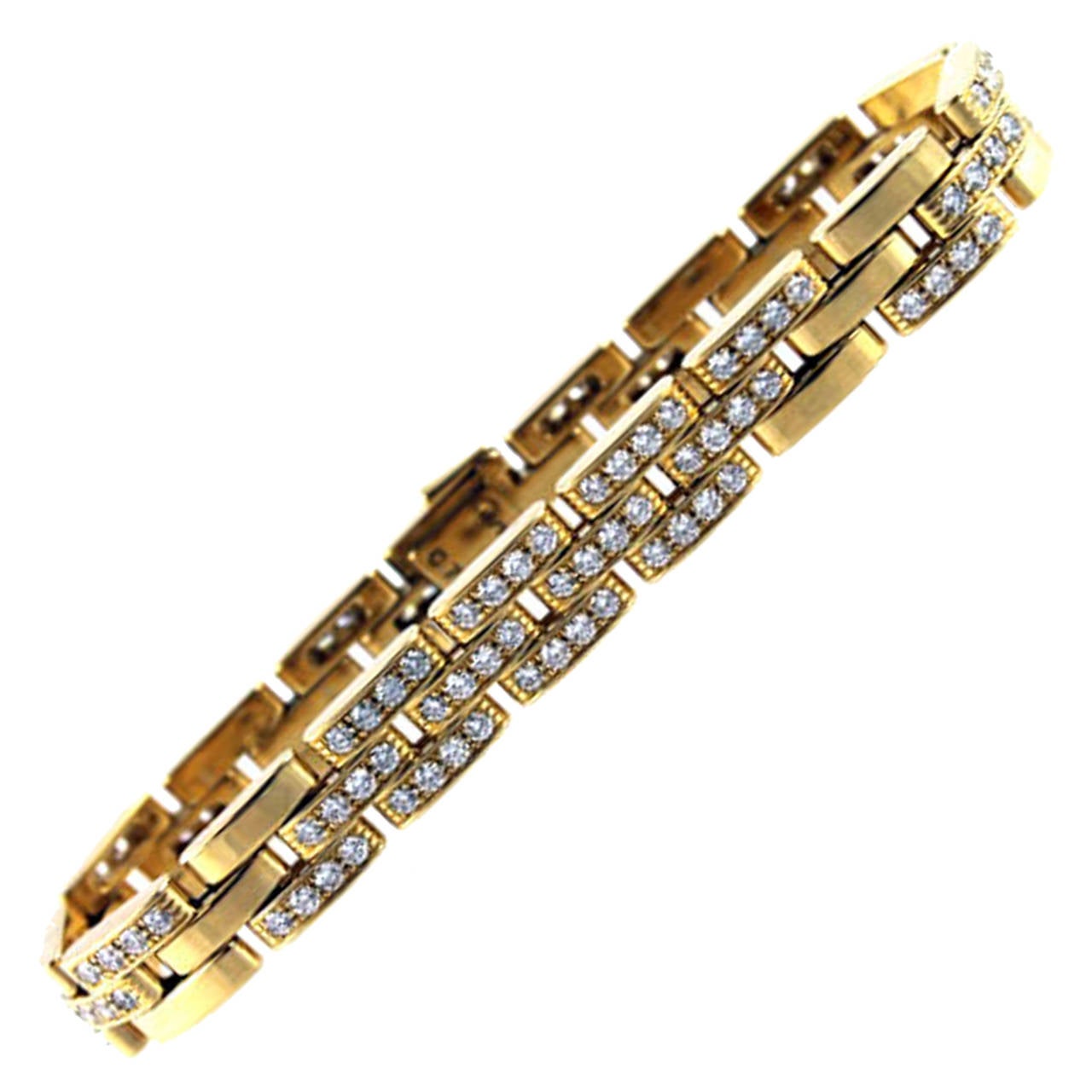 Cartier Maillon Panthere Diamond Gold Link Bracelet