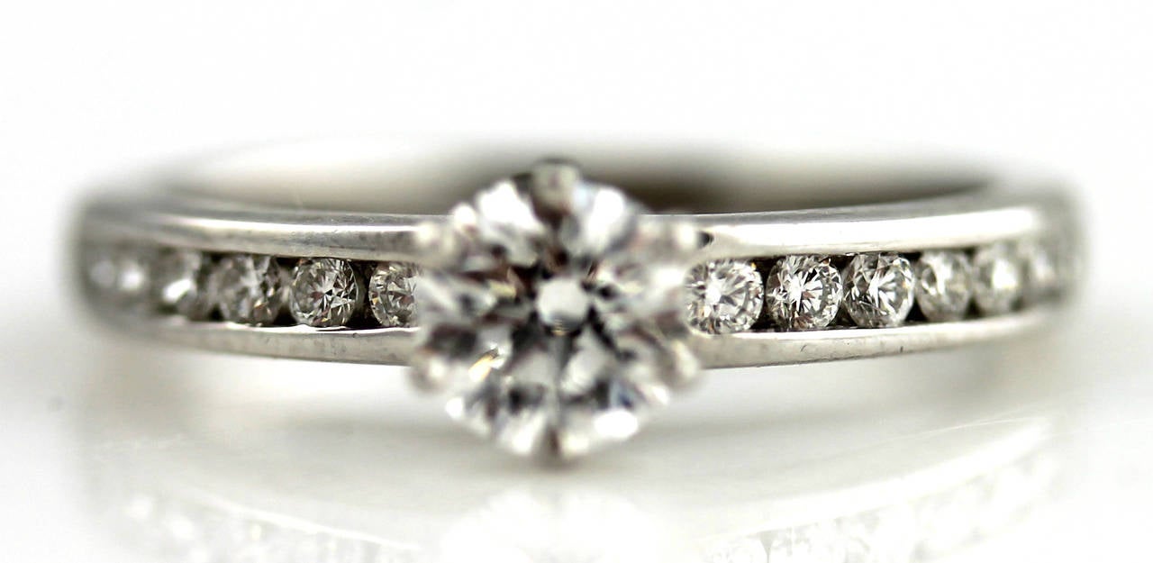 Modern Tiffany & Co. Diamond Platinum Solitaire Engagement Ring