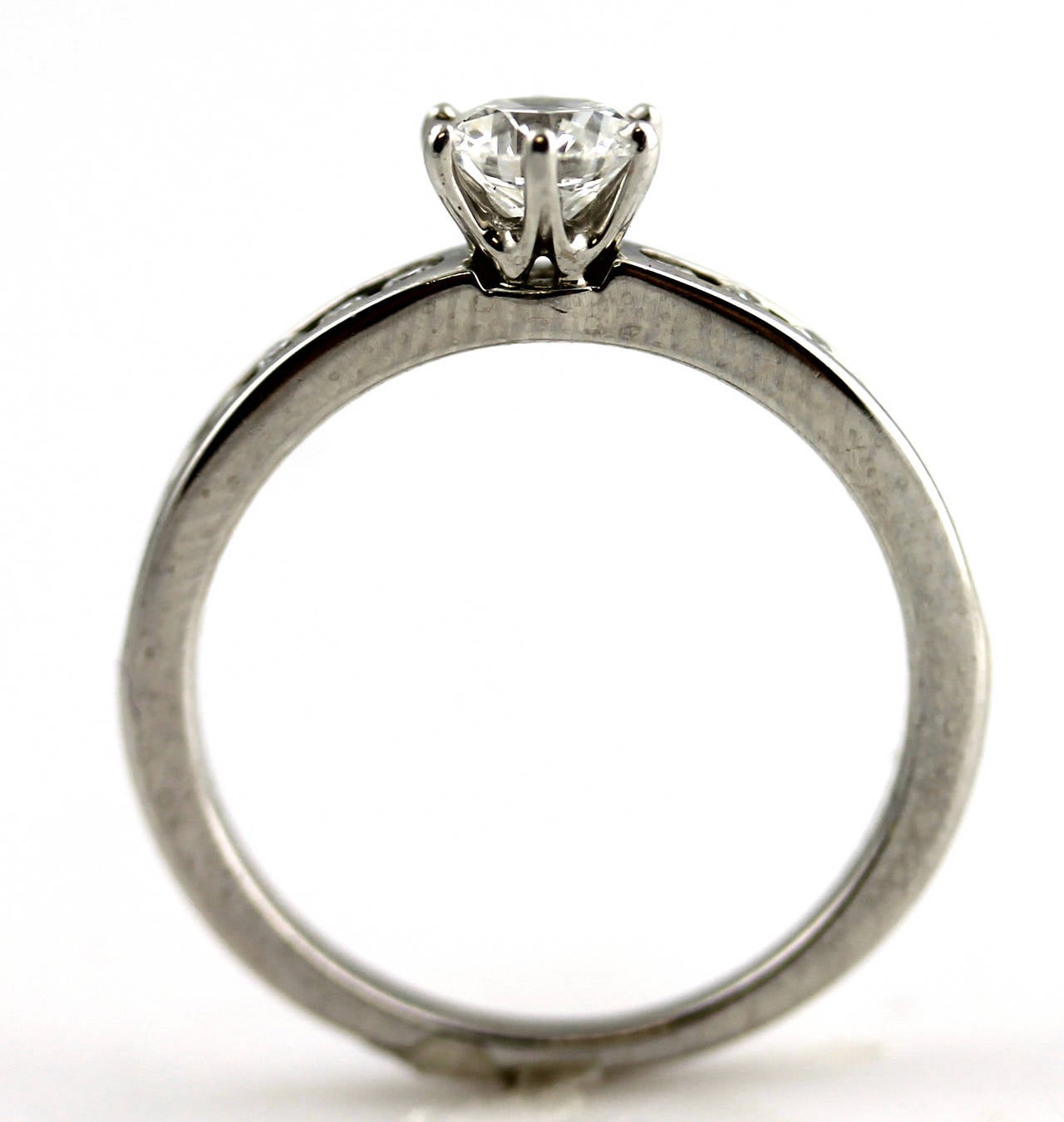 Tiffany & Co. Diamond Platinum Solitaire Engagement Ring In Excellent Condition In Boca Raton, FL