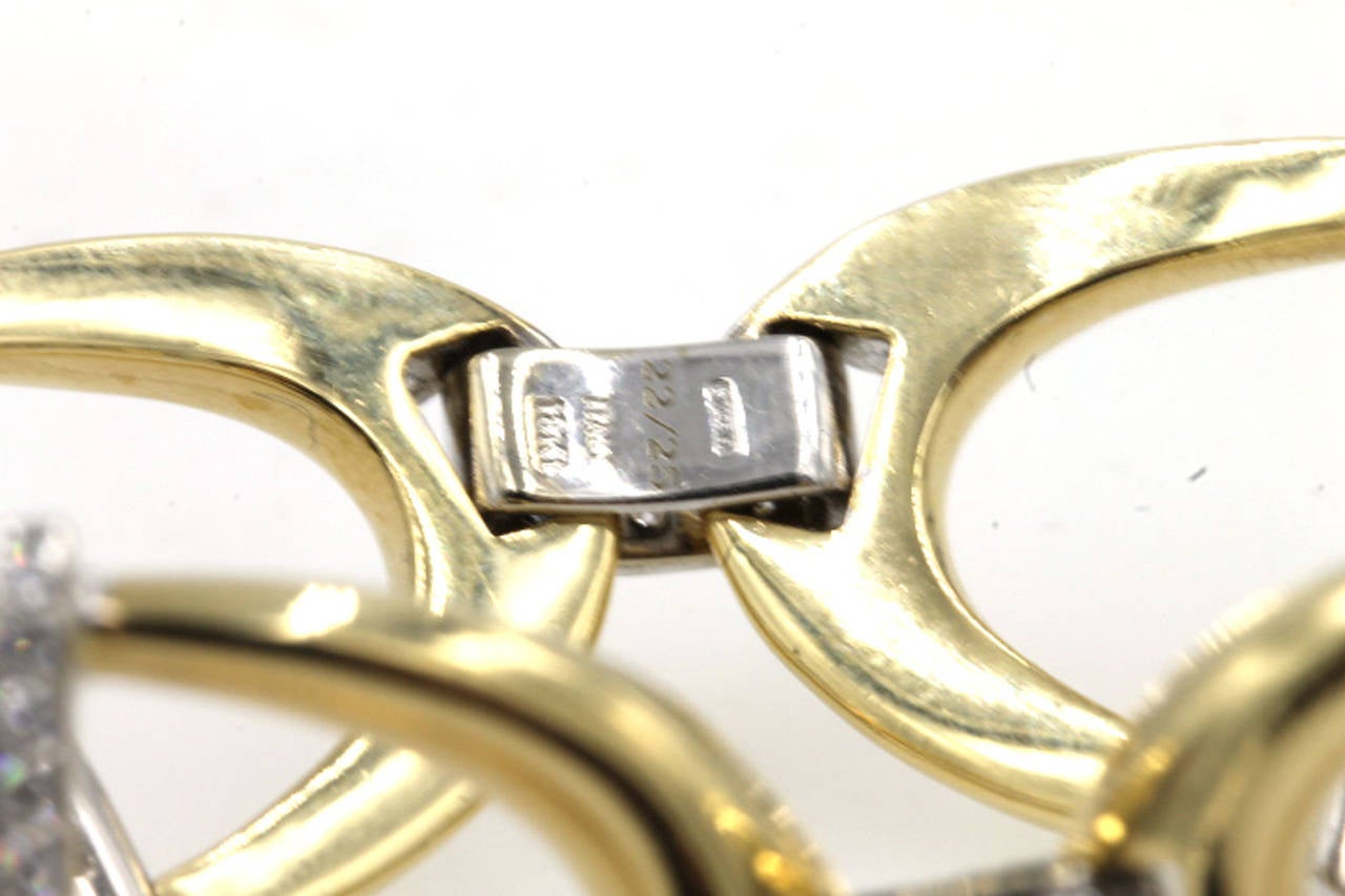 Modern Roberto Coin Diamond Gold Horse Bit Link Bracelet