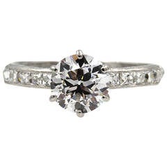 Tiffany & Co. Antiker Diamant-Platin-Verlobungsring mit GIA-Zertifikat
